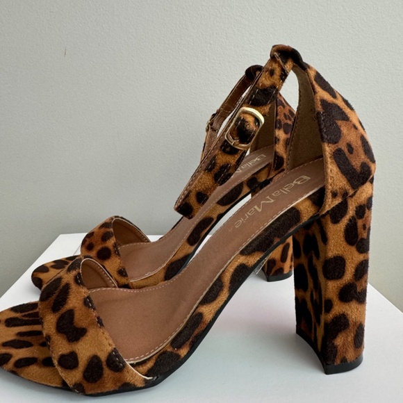 NEW Leopard Print Chunky Heels - Picture 3 of 4